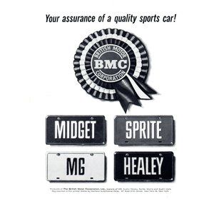 1962 BMC Sports Car MG Midget Austin Healy 3000 Sprite Vintage Print Ad